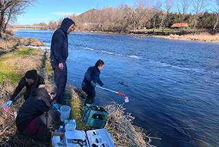 Sampling of water downstream of Maribor WWTP outflow