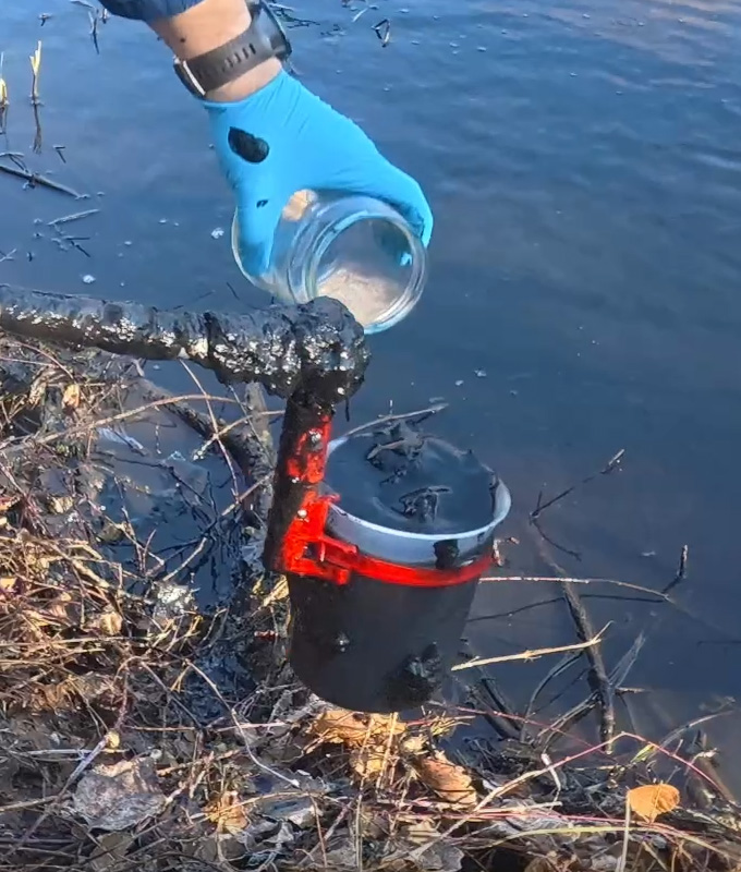 Sampling of water downstream of Maribor WWTP outflow